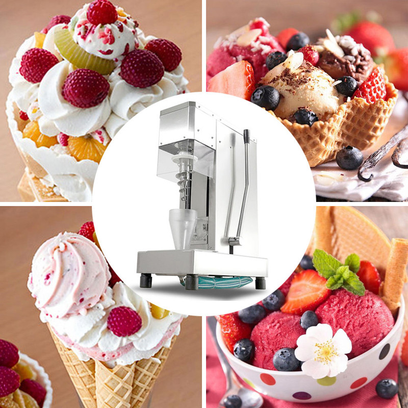 Jual New Design Manual Gelato Mixer Real Fruit Ice Cream Machine Swirl ...