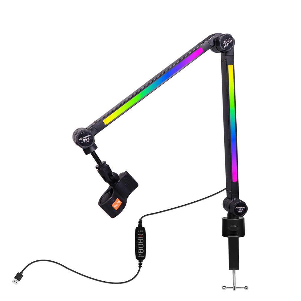 Jual Microphone 360 degree rotating spring-free cantilever RGB desktop ...