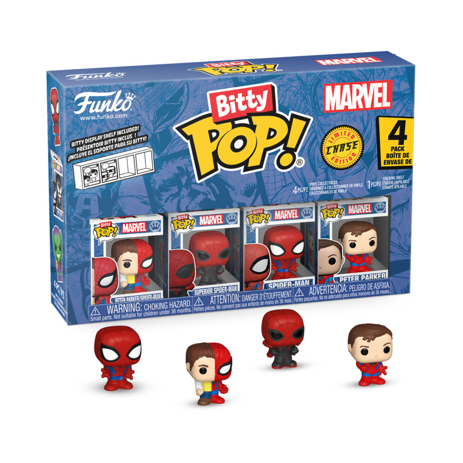 Funko Bitty Pop! Spider-Man - Venom - 4 Pack - 1/6 Odds for Rare Chase Variant a