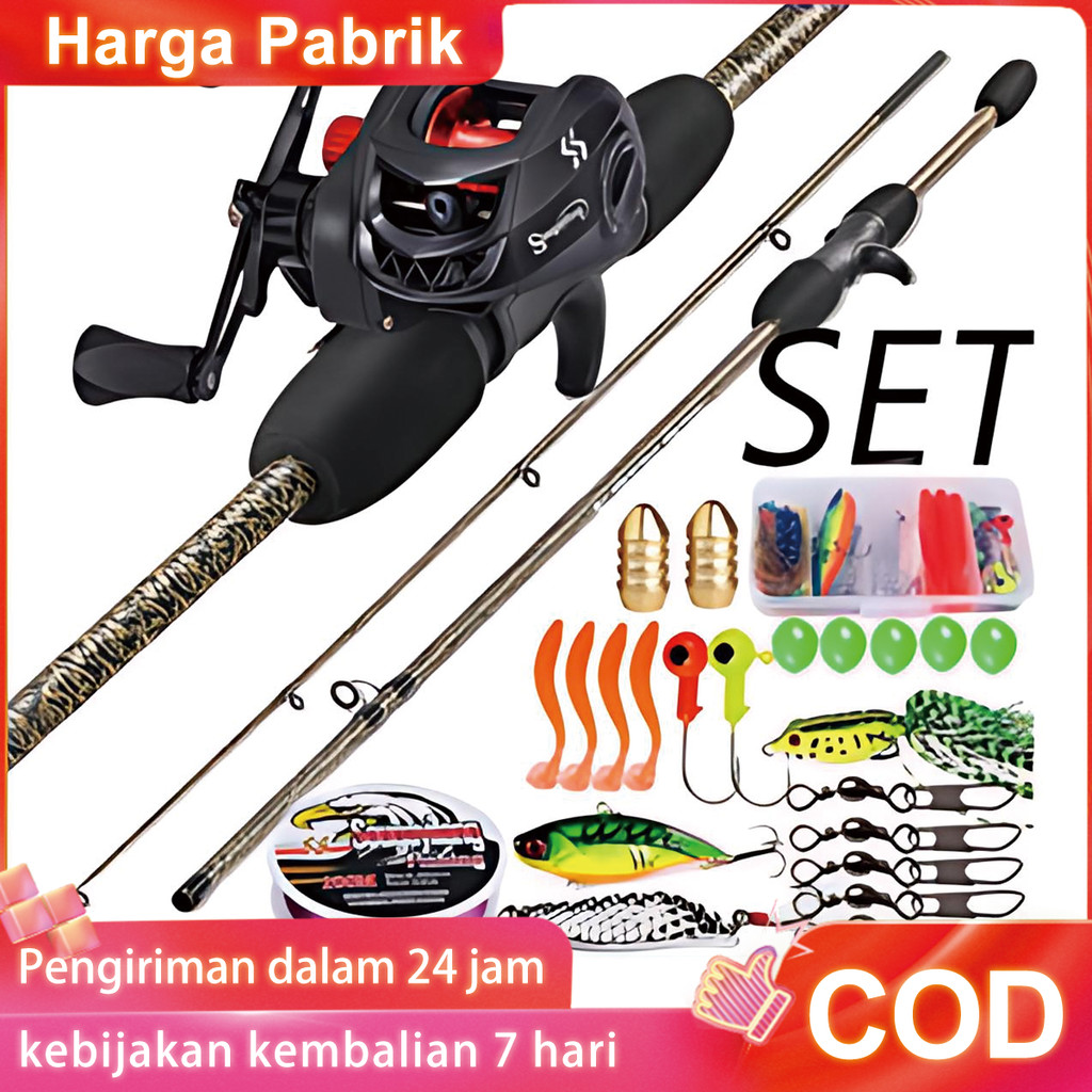 Joran BC Set UL Carbon Pancingan Set Lengkap Joran Pancing Full Set 1.8M 5-10LB 7.2:1 Joran Set Lengkap Joran Casting Set 1.8M 2.1M 2 Sections Carbon Max Drag 10kg 1 Set Lengkap Kuat COD Set Alat Pancing Murah Pancing 1 Set