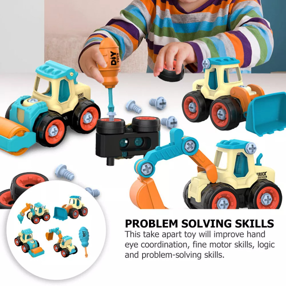 Jual Children's DIY Disassembly Engineering Car Toy with Nut Assembly ...