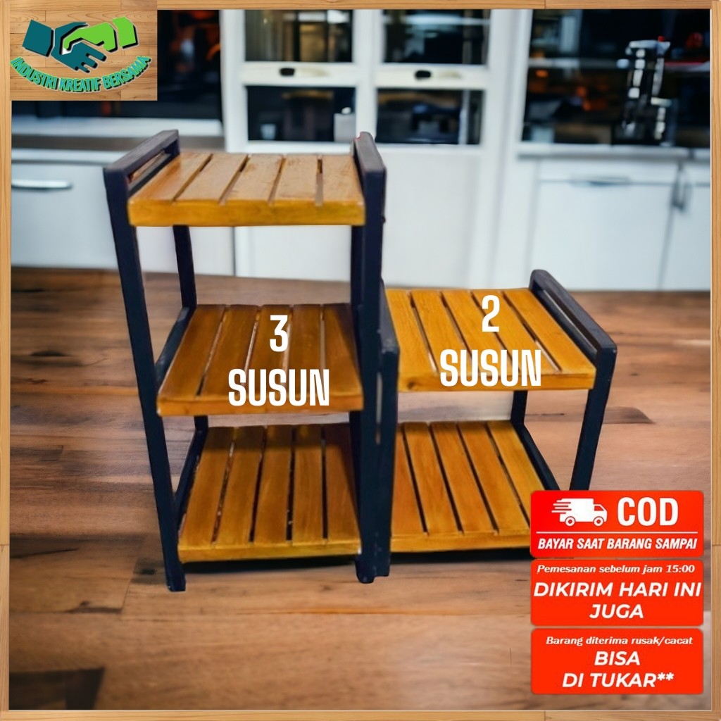 Jual FULL FINISHING Rak Susun Kayu Minimalis Serbaguna / Rak Dispenser ...