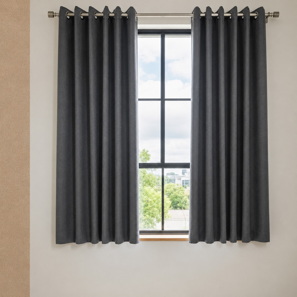 Gorden Jendela Pendek Minimalis Blackout Polos Premium Doff Motif Safron Tebal Premium