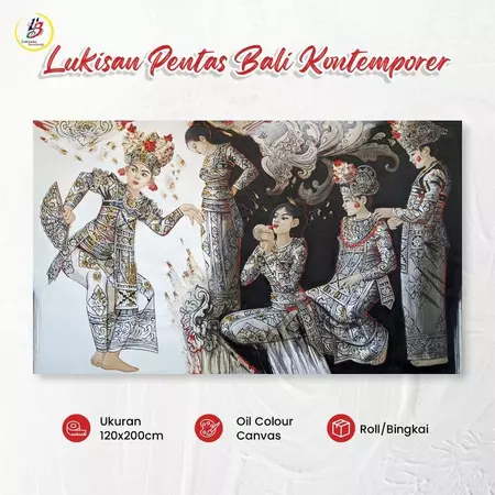 Lukisan Pentas Bali Timbul Berkualitas Pasti Diskon