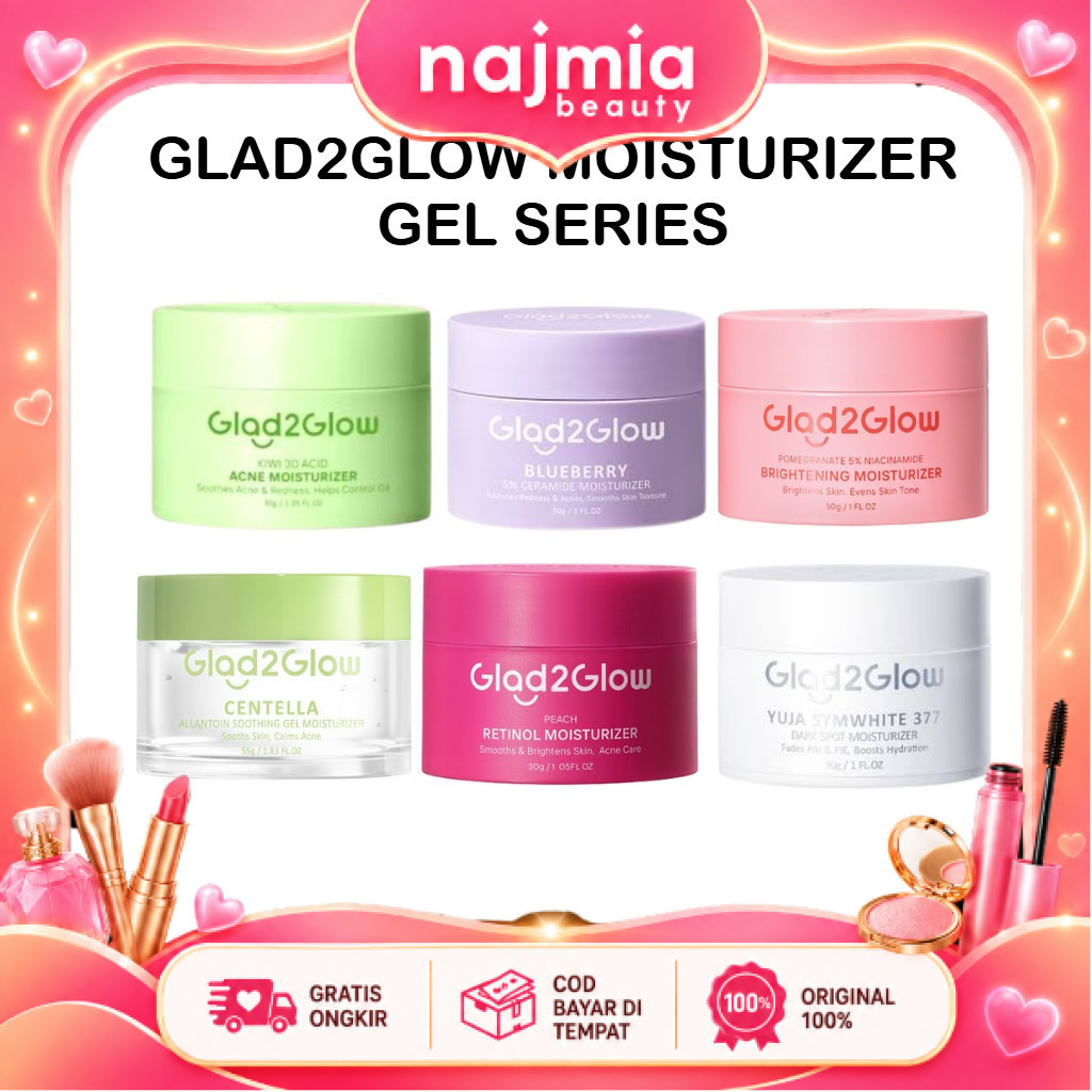 Najmia Ofc Glad2Glow Moisturizer Series | Centella 5% Blueberry Pomegranate Glad 2 Glow