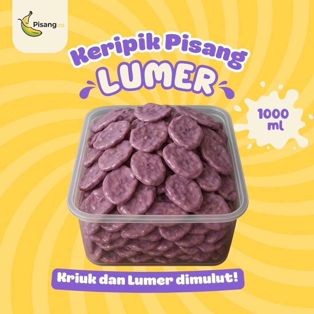 Jual Keripik pisang Taro Lumer 1000 ML | Keripik Pisang Coklat Cemilan ...