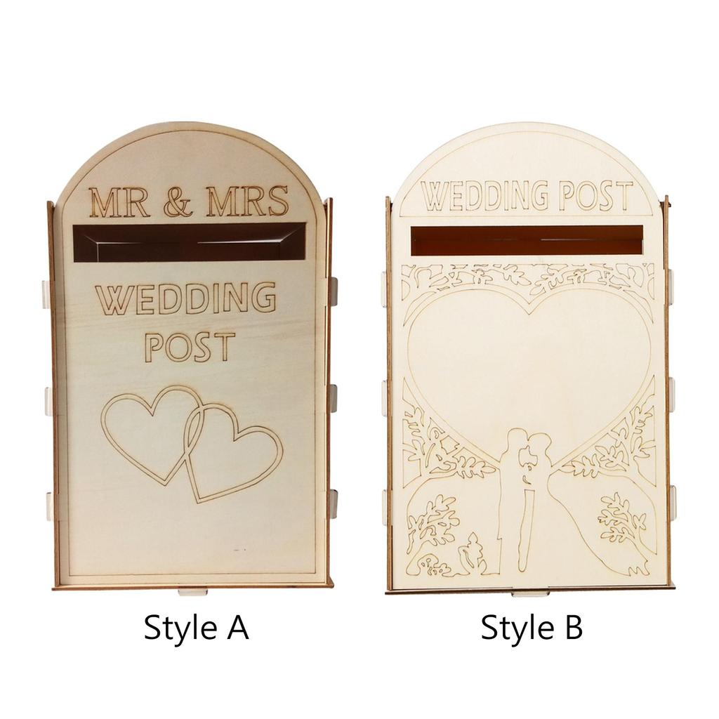 Jual Wedding Card Box Wooden Rustic Wedding Decor Envelope Box Wedding ...