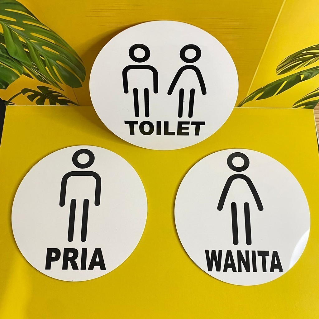 Jual ASO Sign Stiker Toilet Keren Sign Board Restroom Akrilik toilet ...