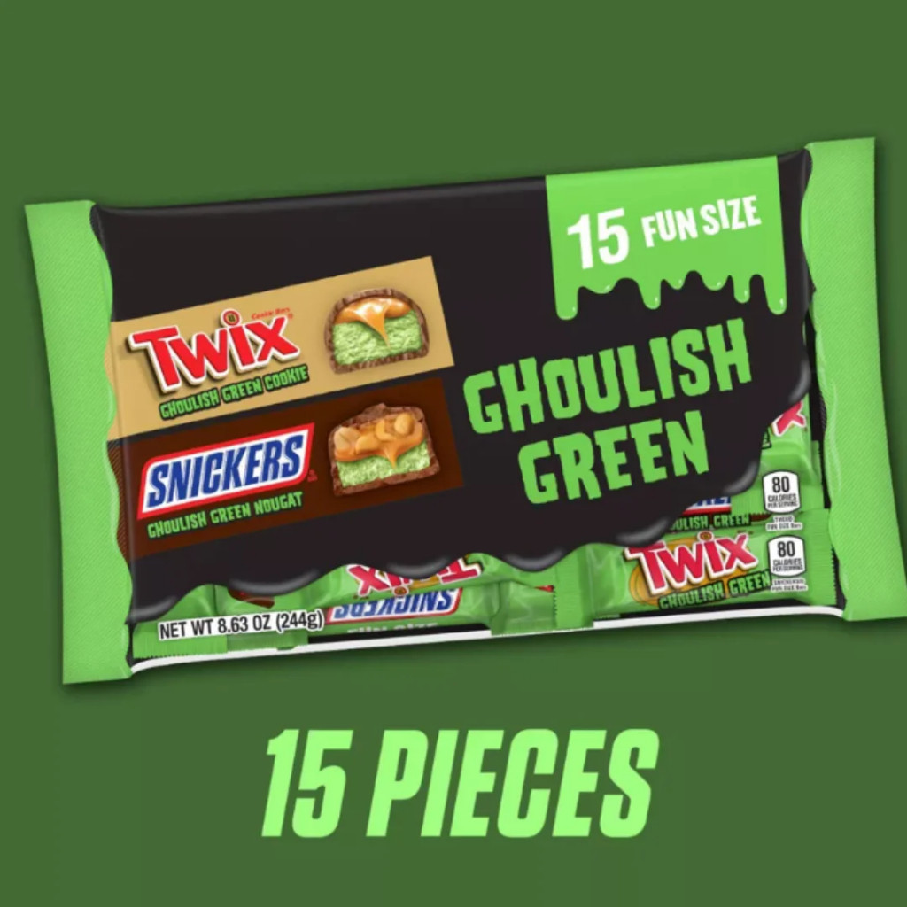 Jual Snickers & Twix Ghoulish Green Milk Chocolate Fun Size Halloween ...