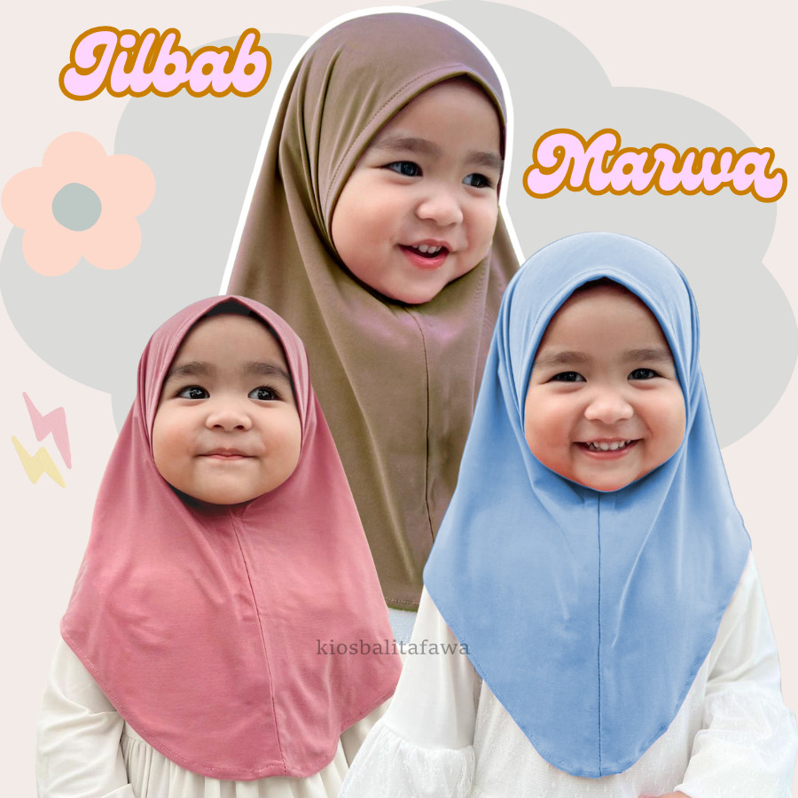 Jual Jilbab Marwa uk Bayi - 5 Tahun / Hijab Instan Kerudung Bergo Malay ...
