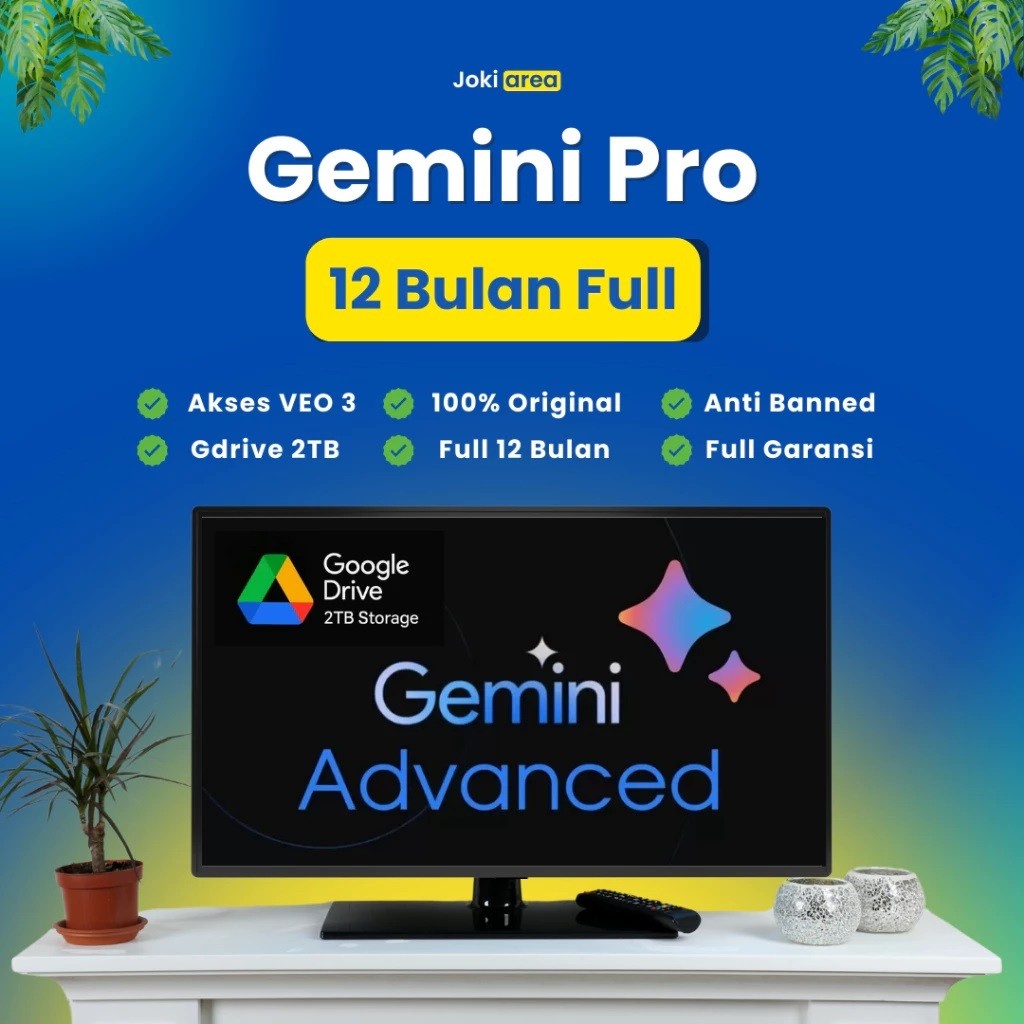 Jual Gemini Pro AI 1 Tahun Bergaransi Free Akses Veo 3, Penyimpanan 2TB ...