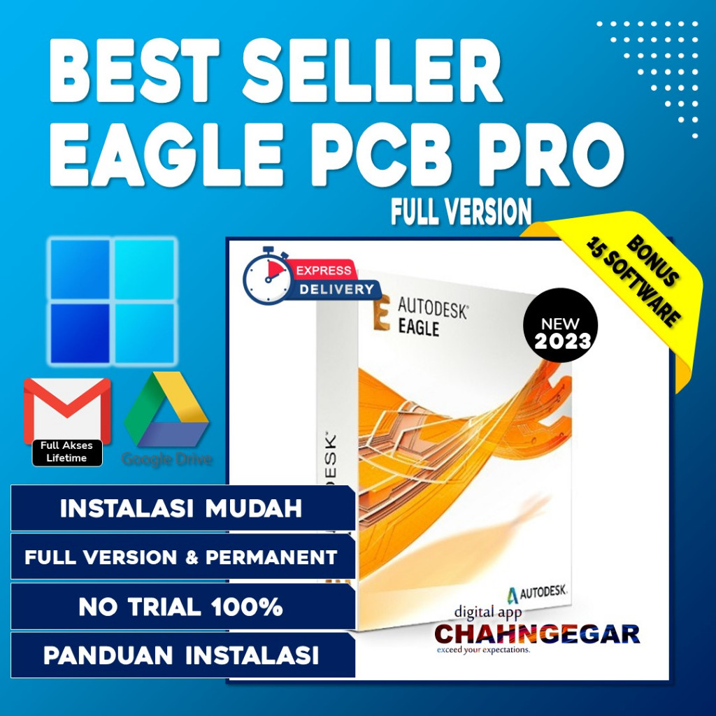 Jual Autodesk EAGLE Premium 9.6.2 Software PCB Design Elektro Schematic