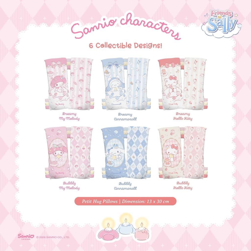 detail bahan kain bantal peluk sanrio serat bambu lembut