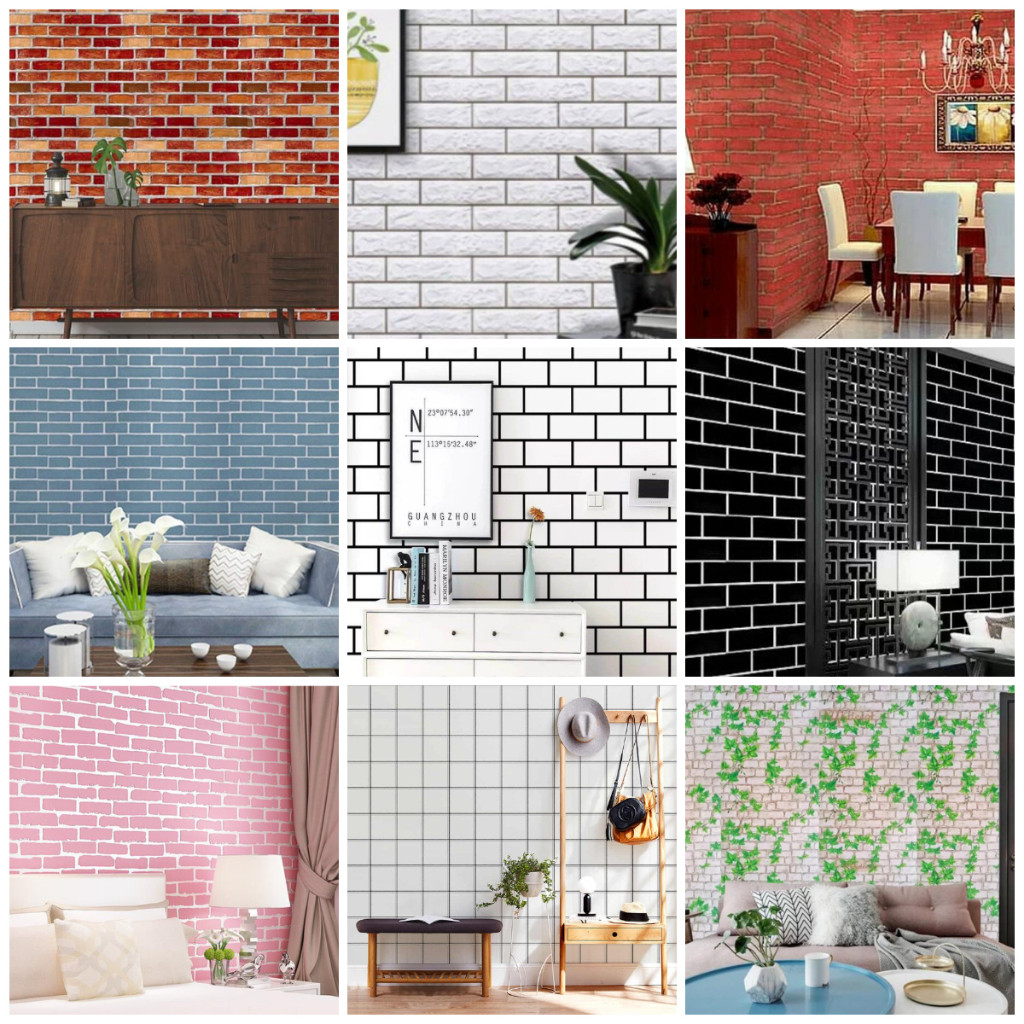 Jual Wallpaper Stiker Dinding Motif BATA Premium Pvc Wallstiker Ruang ...