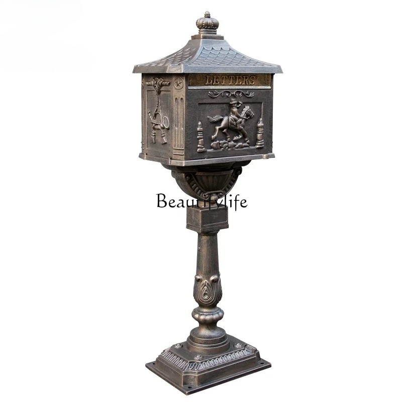 Jual Aluminum Villa Mailboxes Retro Creative Newspaper Box Cast ...