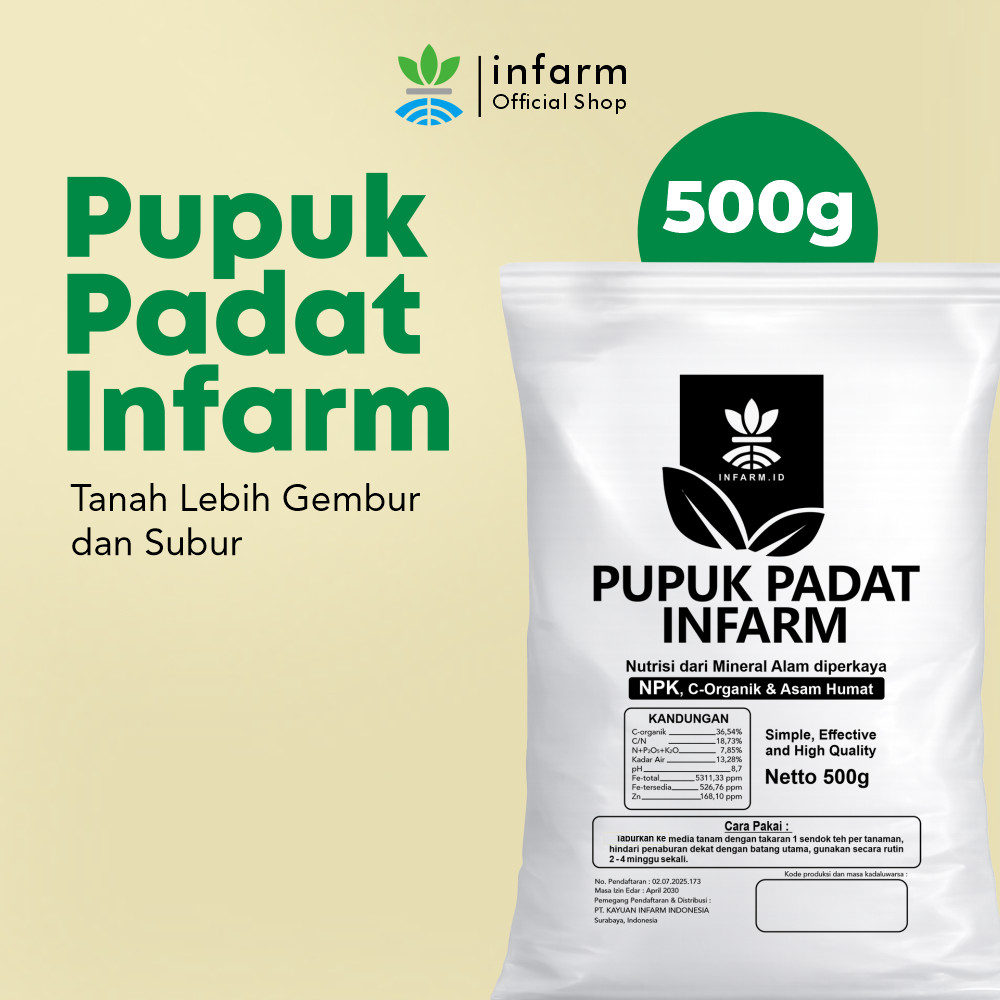 INFARM - Pupuk Padat Infarm 500 gram, Pupuk Penyubur Tanah dan Nutrisi Pertumbuhan Tanaman