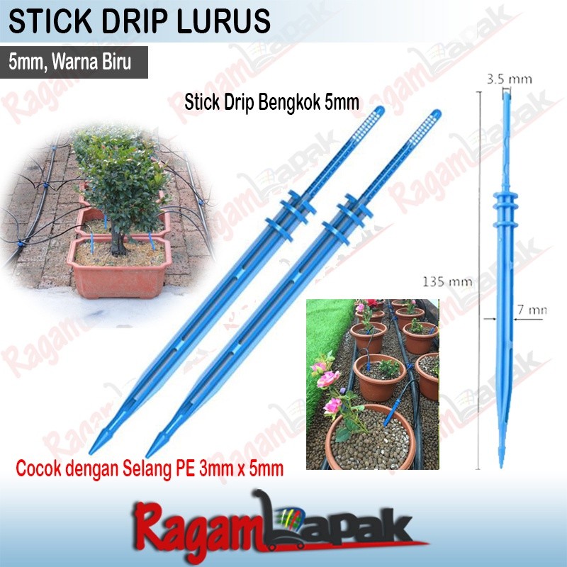 Stik Drip Lurus 3/5 mm Stick Dripper Irigasi Tetes Fertigasi Air 5mm