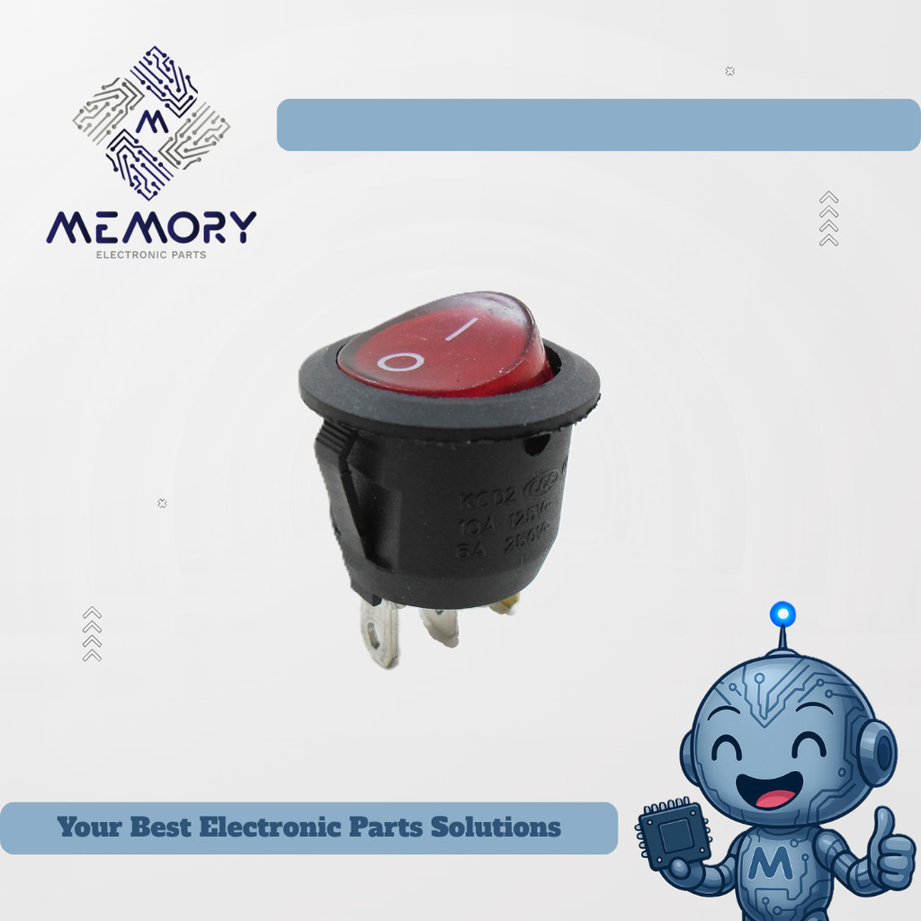 Jual Rocker Switch Bulat Merah 3pin (+lampu) | Shopee Indonesia