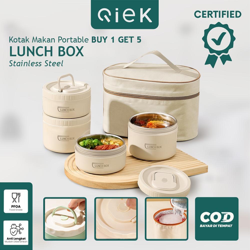 Jual Qiek Lunch Box Set Kotak Bekal Stainless 304 Kotak Makan Portable ...