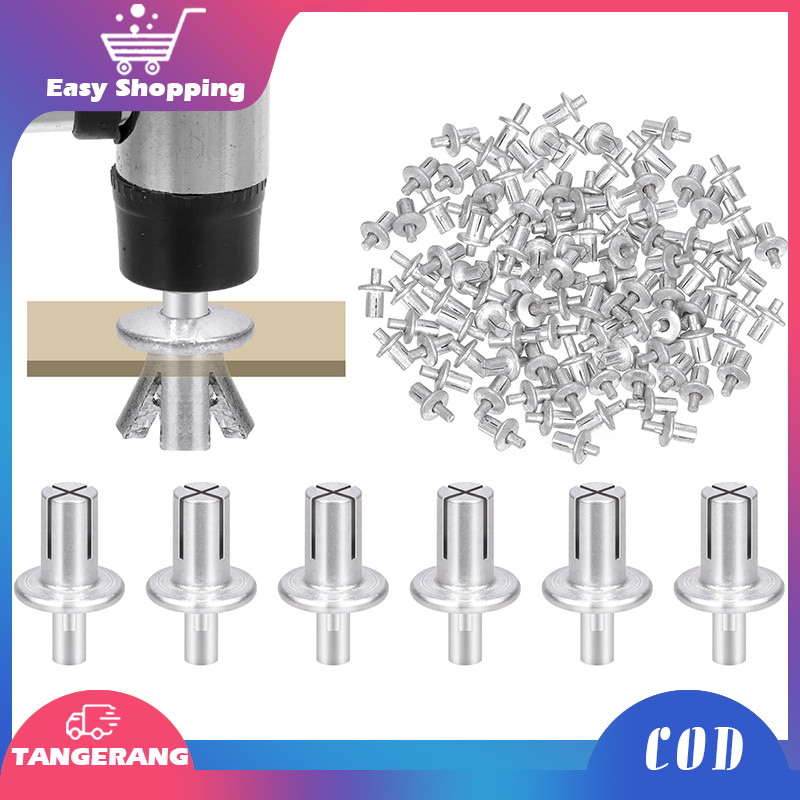 Jual Isi 50 Paku Rivet Palu Aluminium Flat Round Drive Hummer Rivet ...