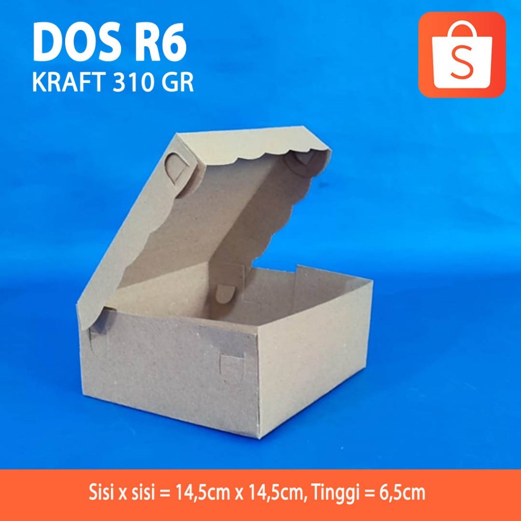 Jual Dos Kue R6 Kraft 310 Gr Polos / Dos Kotak Kue Kraft (100 Pcs ...
