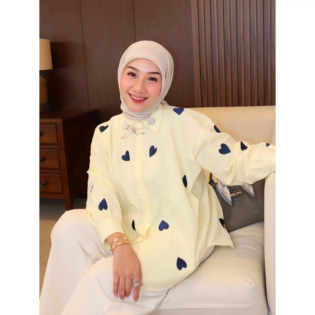 LOVE COTTON OVERSIZED SHIRT - FULL BORDIR - foto 1