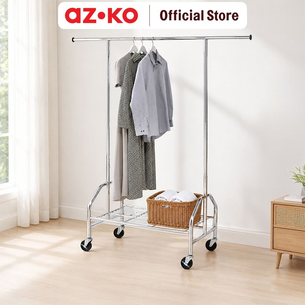 Jual AZKO Stora Gantungan Pakaian Single Extendable Heavy Duty - Silver ...