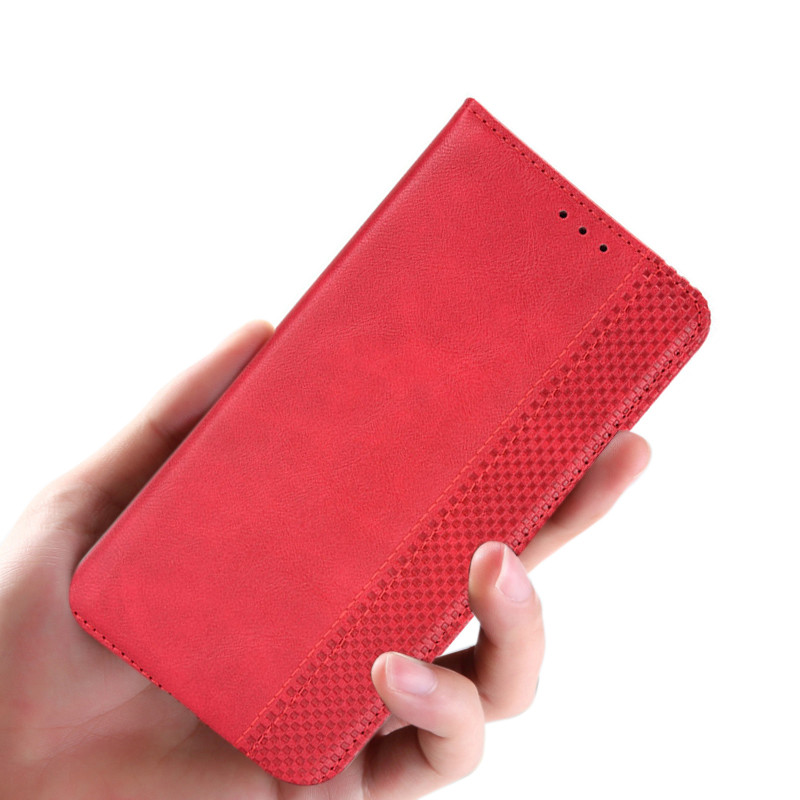 Custodia Portafoglio A Libro Per Oppo Find X2 Pro – Pelle PU Magnetica Con 3 Slot Carte E Supporto, Colore Rosso - 3