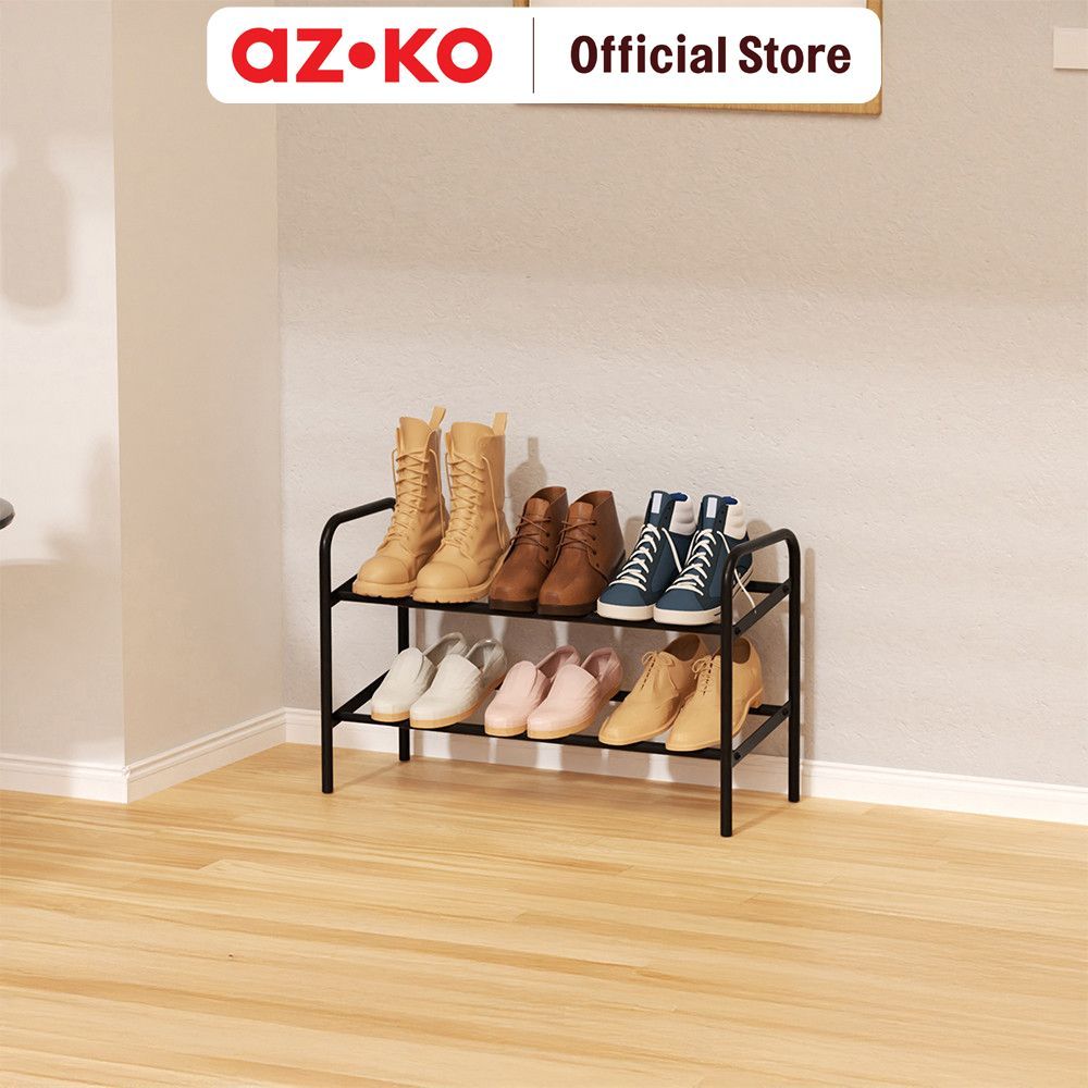 Jual AZKO Stora Rak Sepatu 2 Tingkat Extendable - Hitam Shoe Rack ...