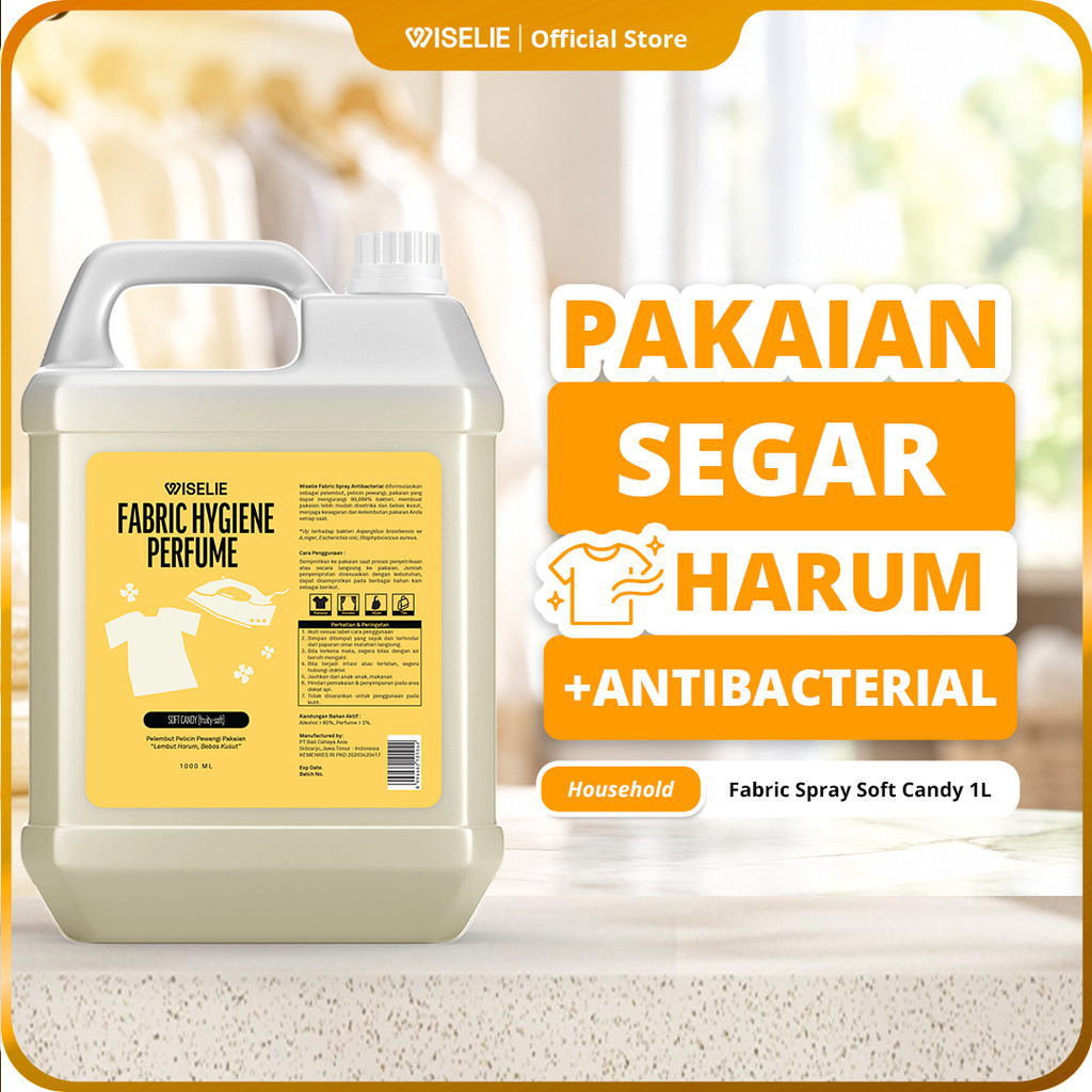 Wiselie - Parfume Setrika 1000 ML Pewangi Pakaian Fabric Spray dengan Aroma Menyegarkan Memberikan Efek Segar Sepanjang