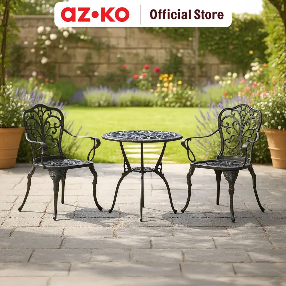 Jual AZKO Soleil Terrace Set Kursi & Meja Teras - Hitam Balcony Table ...