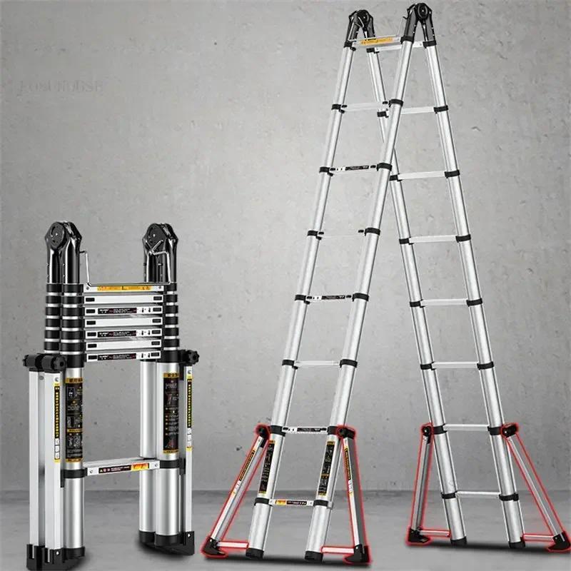 Jual Aluminum Alloy Multifunction Telescopic Ladders Household Folding ...