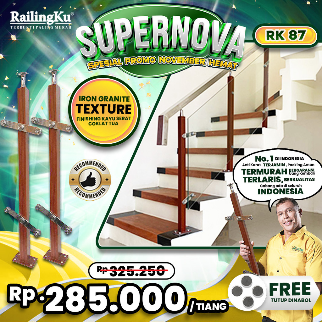 Jual Railing Tangga Stainless Wood Texture Railingku [SUPERNOVA!] RK 87 ...