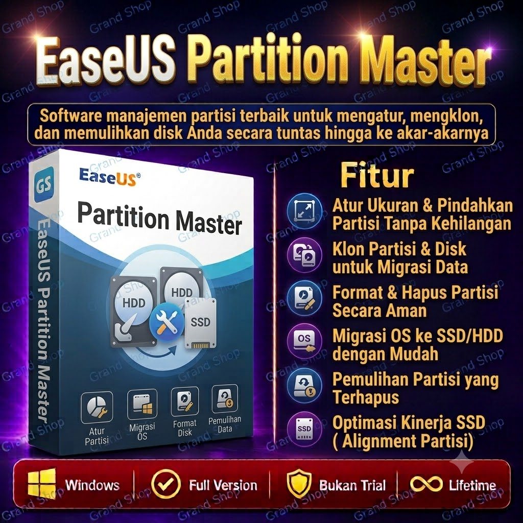 Jual EaseUS Partition Master 20.5.0 Build 202606180359 (x64) (Full ...