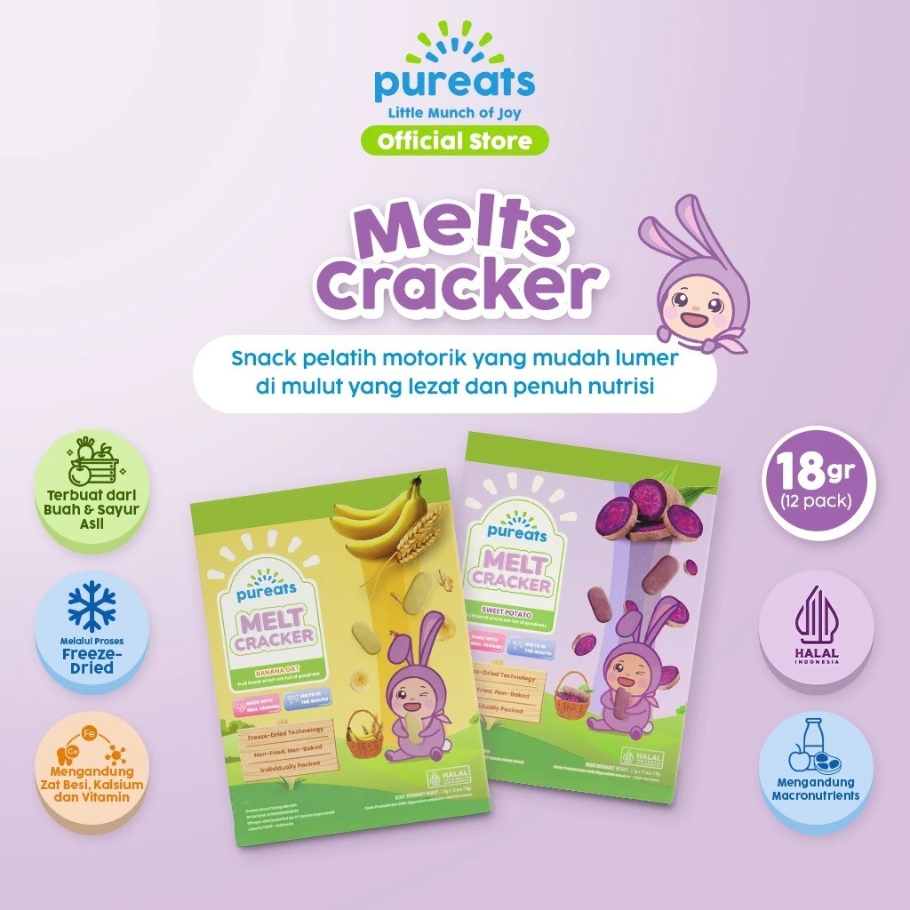 Jual Pureats Melt Cracker - Snack Lumer di Mulut Camilan Anak & Bayi ...