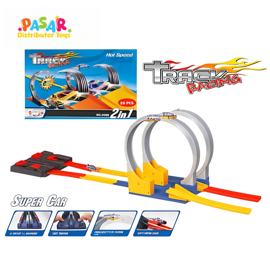 Jual Track Racing Mainan Anak Track 2 Jalur Lintasan Mainan Anak Mobil ...