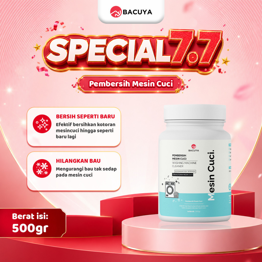Bacuya - Serbuk Pembersih Mesin Cuci Tub Cleaner Solusi Hempaskan Kerak, Kotoran, & Bakteri Agar Baju Bersih Maksimal dan Bebas Gatal