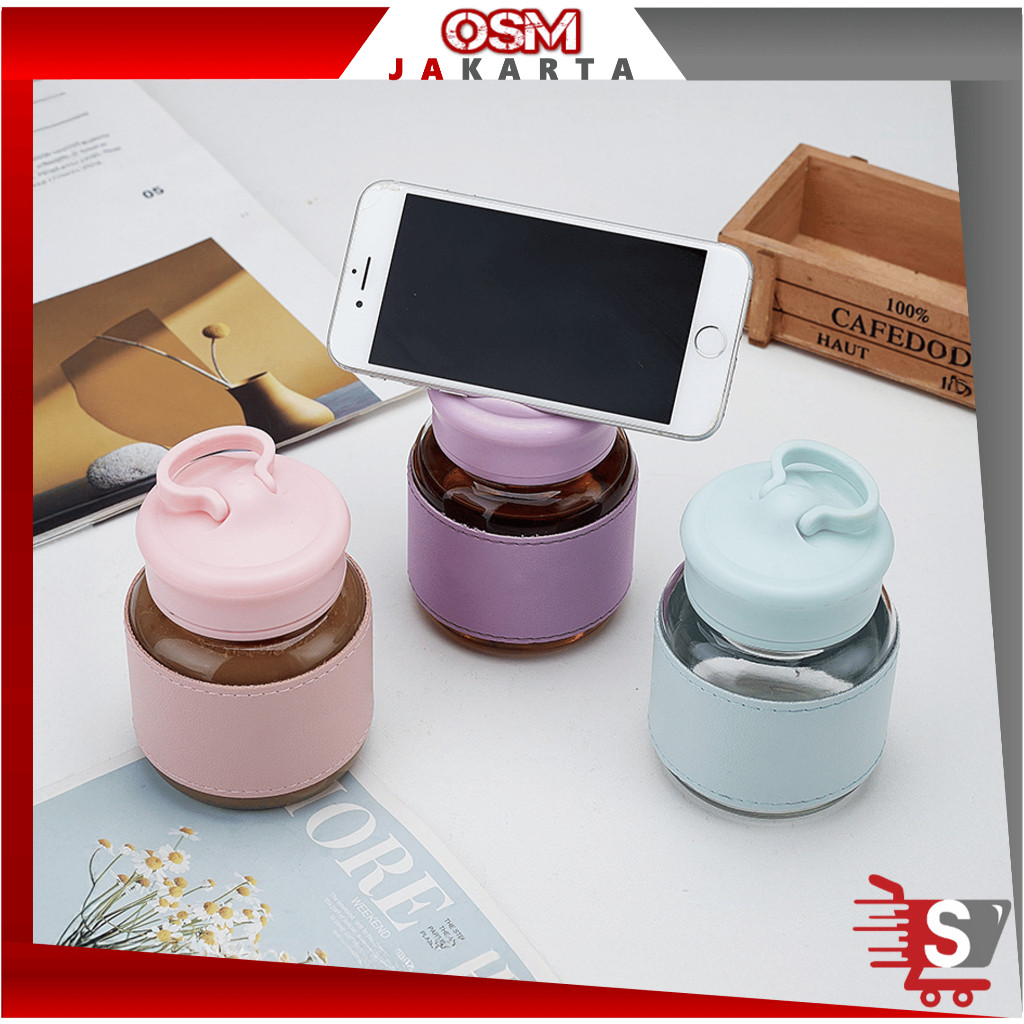 Jual OSM JKT Bo6722 Botol Minum Kaca Mini / Botol Kaca Lucu Tahan Panas ...