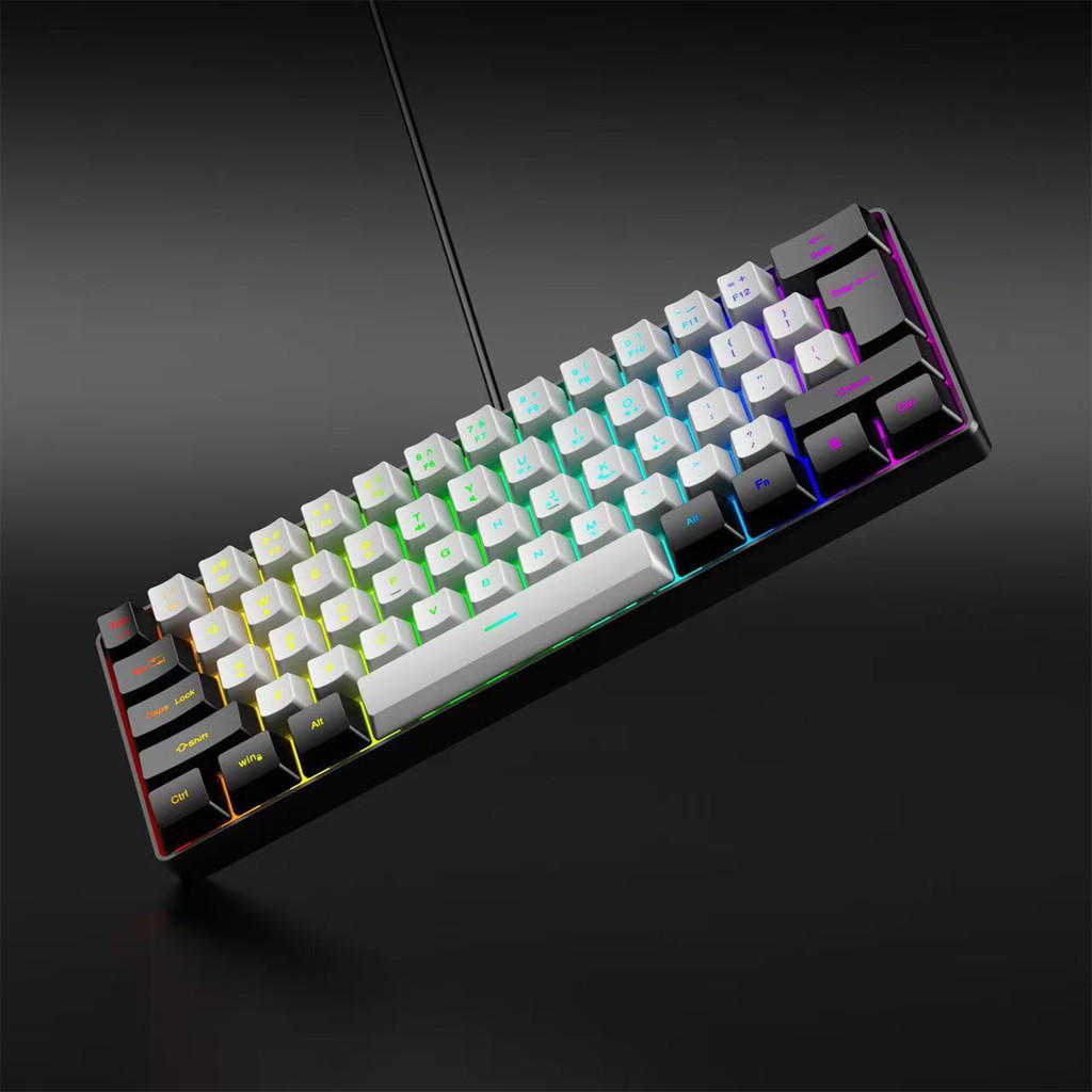 Jual 2025 new Mini 60% Compact Wired Keyboard 61 Keys RGB Backlight ...