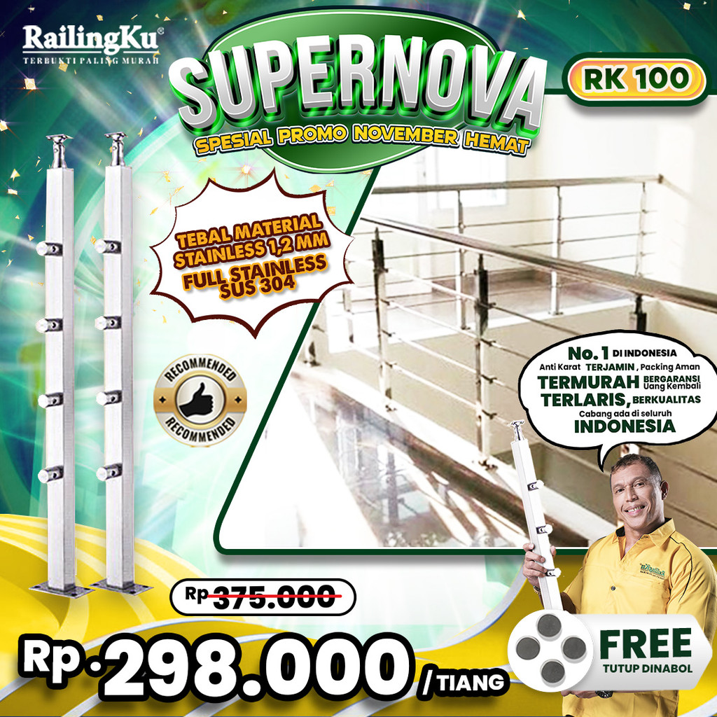 Jual Railing Tangga Pipa Jari Jari Minimalis Tiang Railingku [SUPERNOVA ...