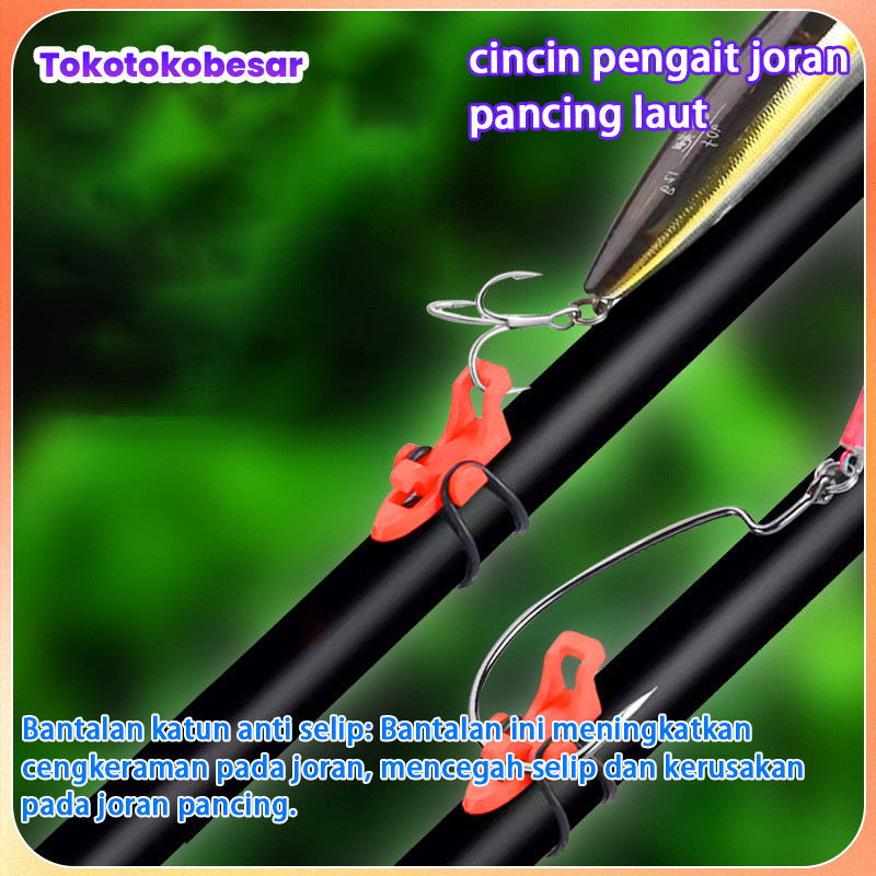 Gantungan umpan pancing, aksesoris joran pancing batu, kail umpan, cincin kail pancing batu, putaran kail joran laut
