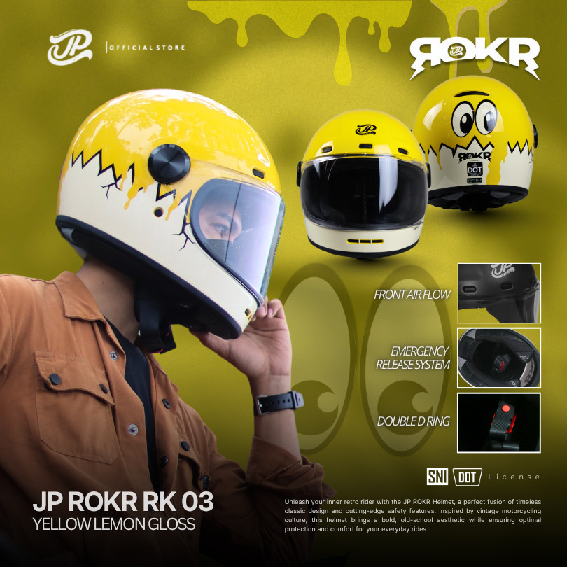 Jual Helm JP ROKR Fullface Classic Premium SNI DOT - Motif RK 03 ...