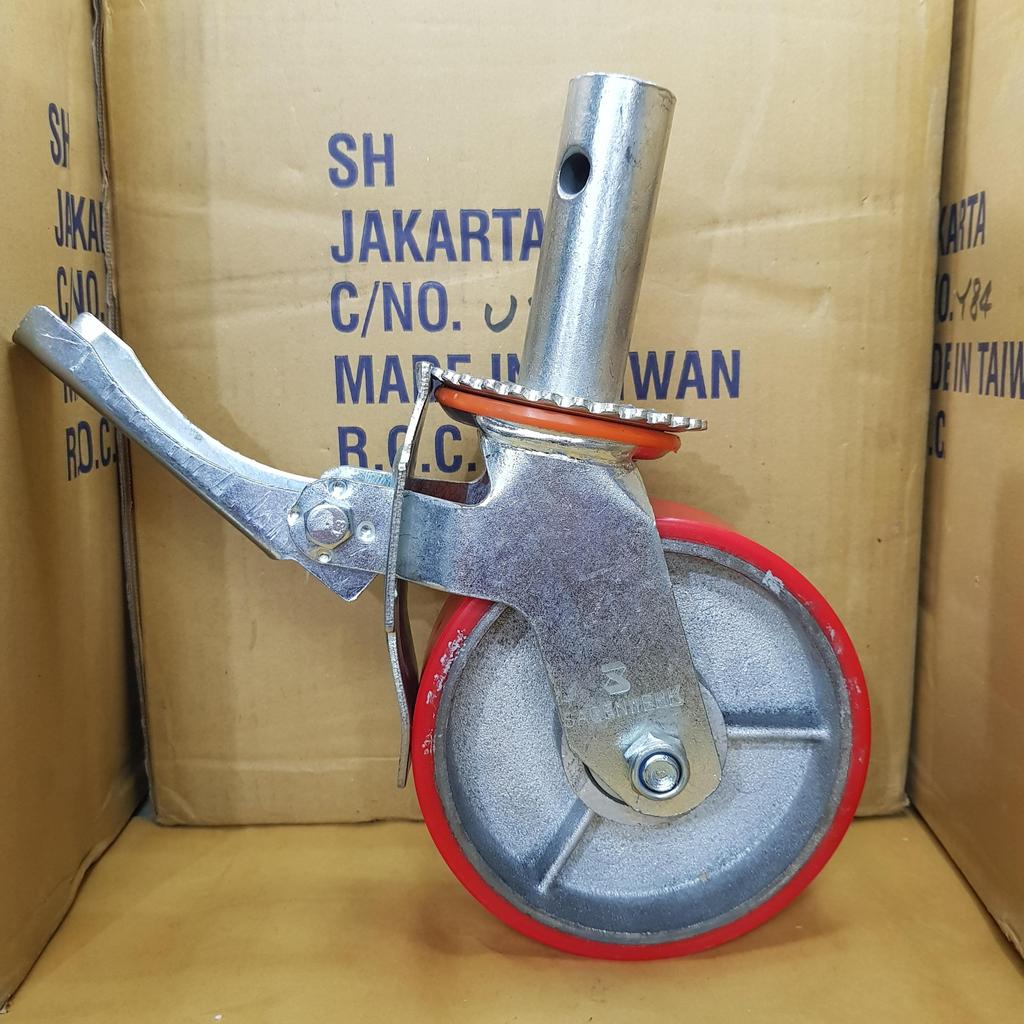 Jual Roda Scaffolding PU Besi Cor Heavy Duty CASTER / Roda Scaffolding ...