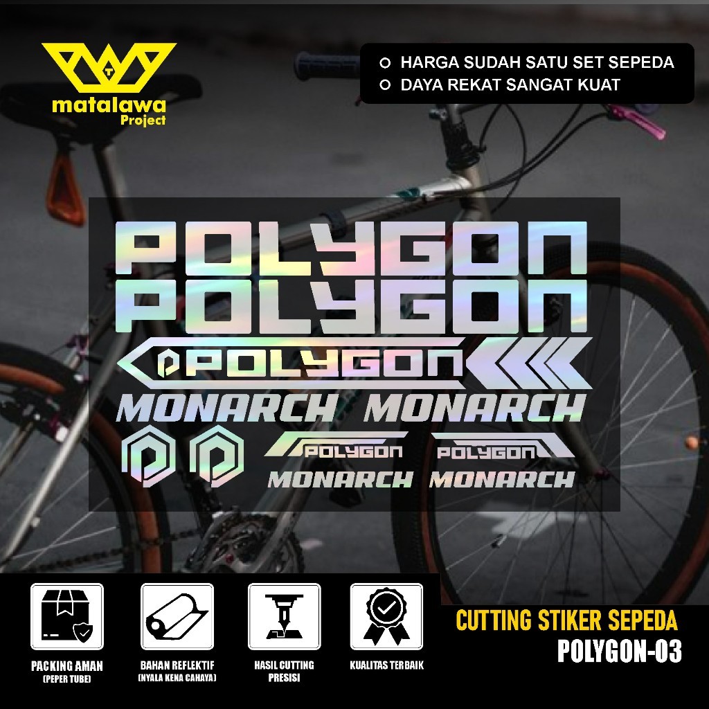 Jual PREMIUM STIKER POLYGON Sticker Cutting Sepeda POLYGON Stiker Decal ...