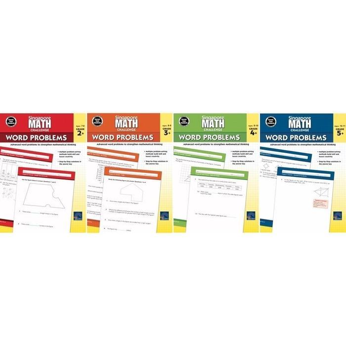 Jual BUKU CETAK Singapore MATH Challenge & Word Problems Grades 2+ 3+ 4 ...