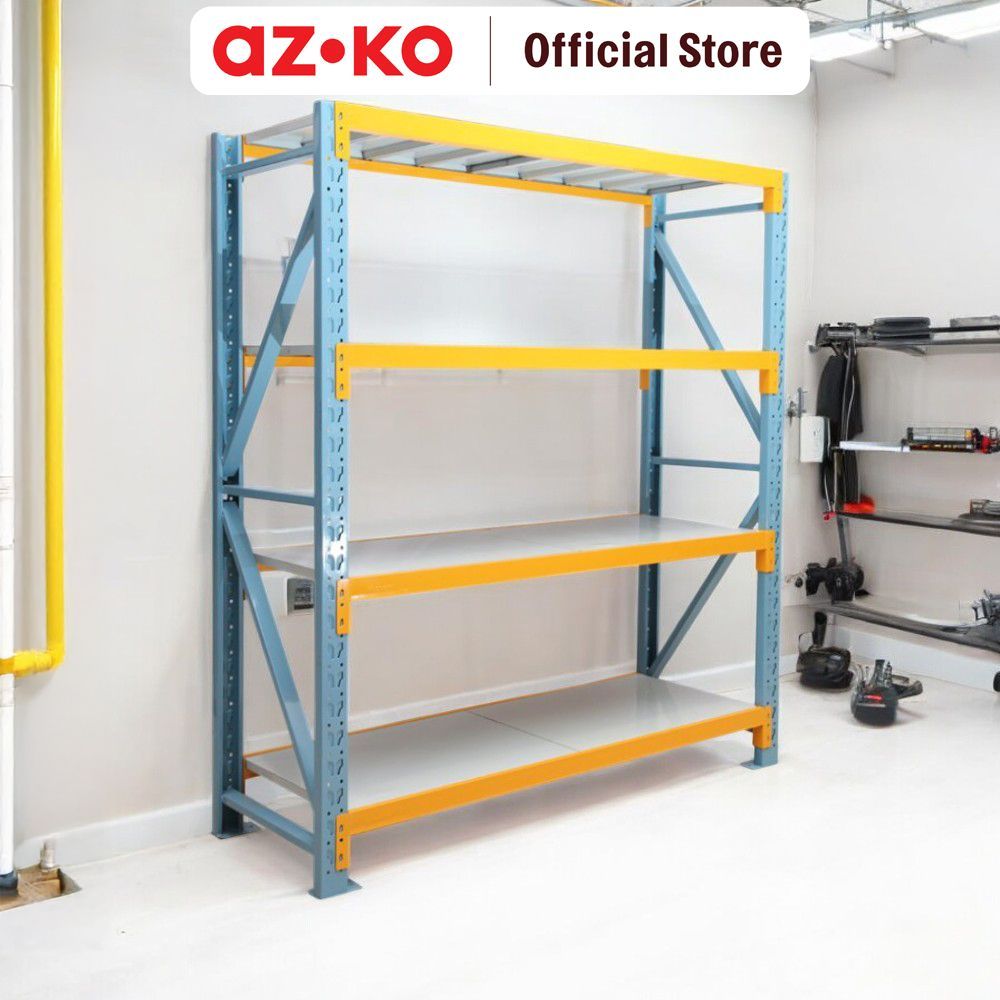 Jual AZKO Krisbow Rak Besi Heavy Duty 4 Tingkat Storage Rack Metal ...
