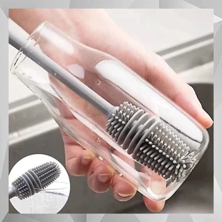 GROSIR Sikat Botol Silikon Gagang Pembersih Gelas Tumbler Brush Cleaner Serbaguna untuk Cuci Botol Bayi Kaca dan Peralatan Minum Kitchen Cleaning Brush Alat Pembersih Botol Multifungsi Dapur Rumah Tangga Praktis Higienis Lisa