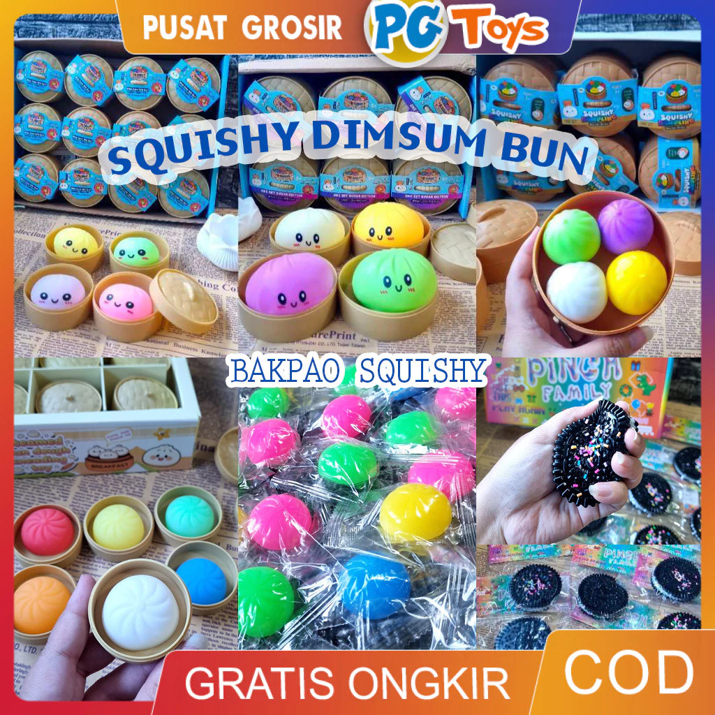 PGTOYS Squishy Bakpao Dumpling Box Oreo Gantungan Lucu Mainan Anak Anti Stres Edukasi Sensori Motorik Viral