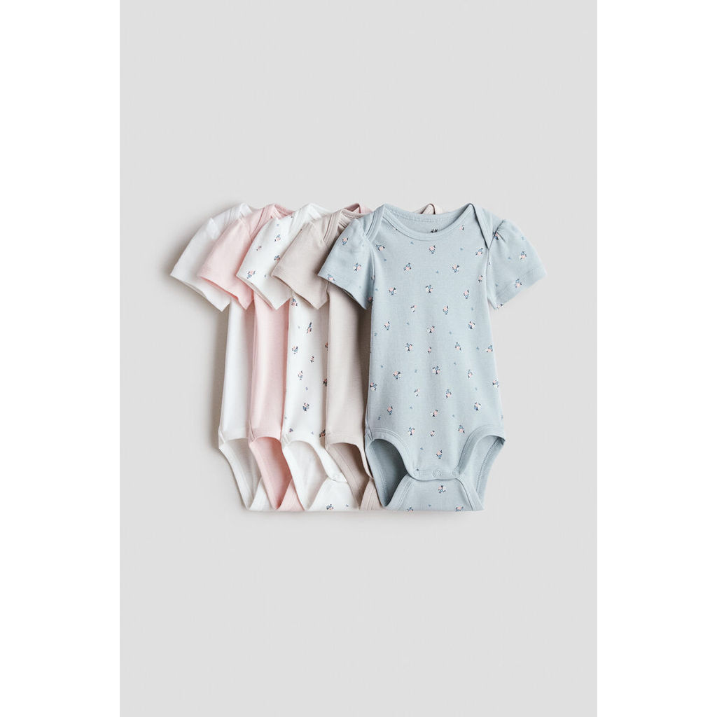 Jual H&M Bayi Setelan bodysuit katun 5-pak 1159381_0 - Motif Flowers ...