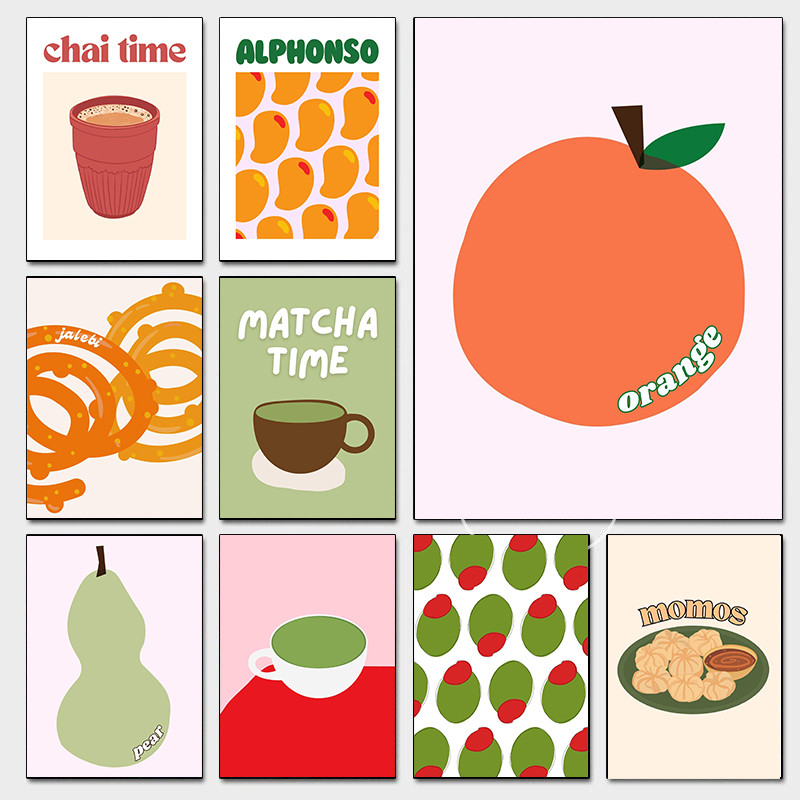 Jual Minimal Delicious Foods Kiten Posters Mata Tea Fruits Market ...